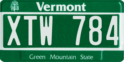 VT license plate XTW784