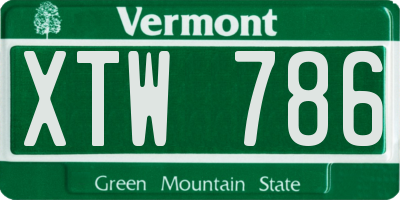 VT license plate XTW786