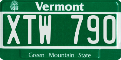 VT license plate XTW790