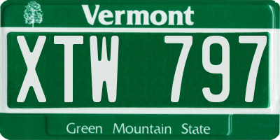 VT license plate XTW797