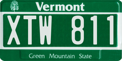 VT license plate XTW811