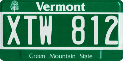VT license plate XTW812