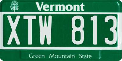 VT license plate XTW813