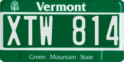 VT license plate XTW814