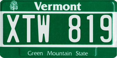 VT license plate XTW819