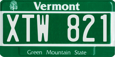 VT license plate XTW821