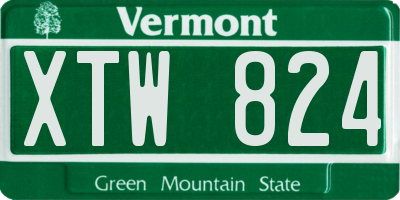 VT license plate XTW824