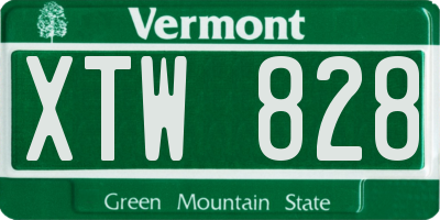 VT license plate XTW828