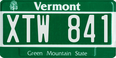 VT license plate XTW841