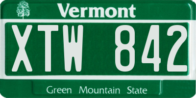 VT license plate XTW842