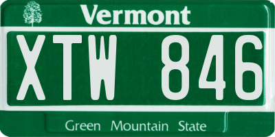 VT license plate XTW846