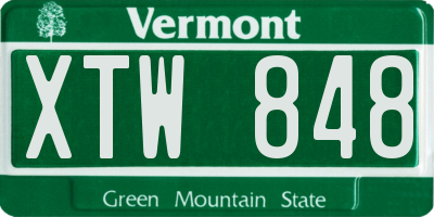 VT license plate XTW848