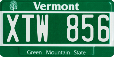 VT license plate XTW856