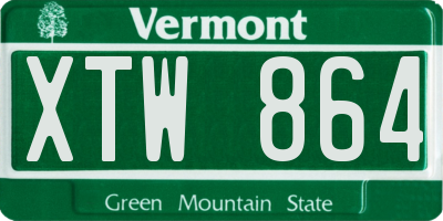 VT license plate XTW864