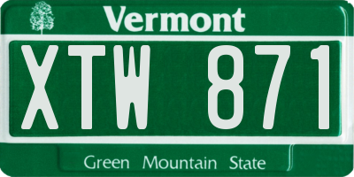 VT license plate XTW871