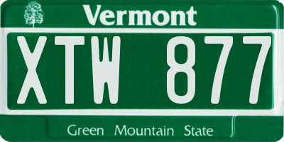 VT license plate XTW877