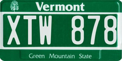 VT license plate XTW878