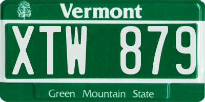 VT license plate XTW879