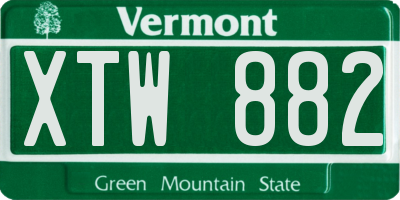 VT license plate XTW882
