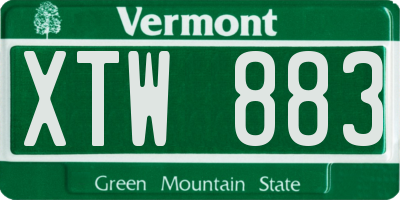 VT license plate XTW883
