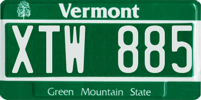 VT license plate XTW885