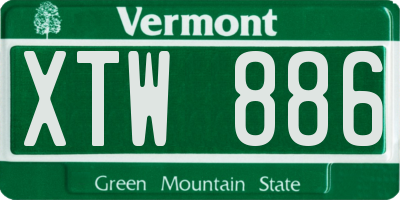 VT license plate XTW886