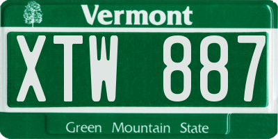VT license plate XTW887