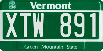 VT license plate XTW891