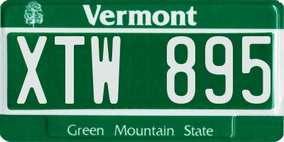 VT license plate XTW895