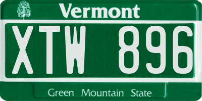 VT license plate XTW896
