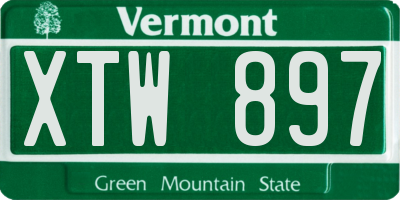 VT license plate XTW897