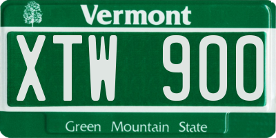 VT license plate XTW900