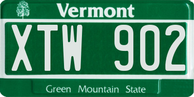 VT license plate XTW902