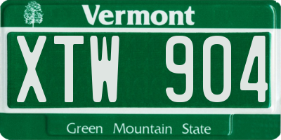 VT license plate XTW904