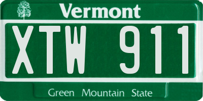 VT license plate XTW911