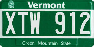 VT license plate XTW912