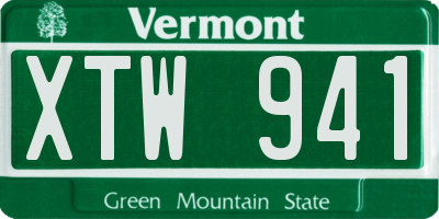 VT license plate XTW941