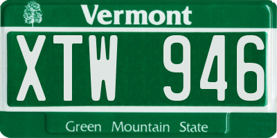 VT license plate XTW946