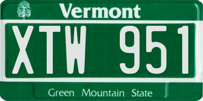 VT license plate XTW951