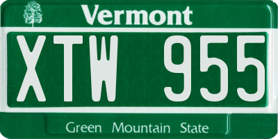 VT license plate XTW955
