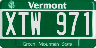 VT license plate XTW971