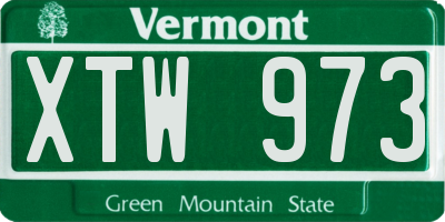 VT license plate XTW973