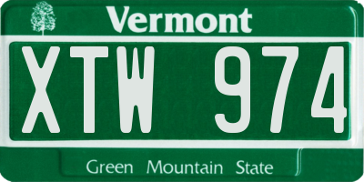 VT license plate XTW974