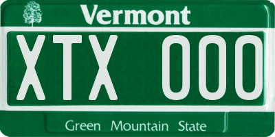 VT license plate XTX000