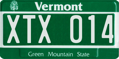 VT license plate XTX014
