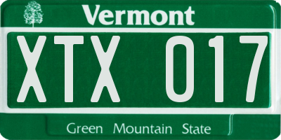 VT license plate XTX017