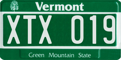 VT license plate XTX019