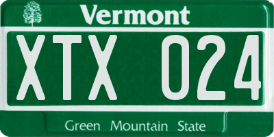 VT license plate XTX024
