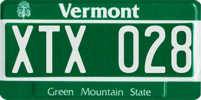 VT license plate XTX028