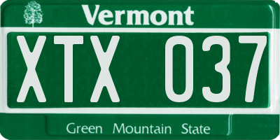 VT license plate XTX037